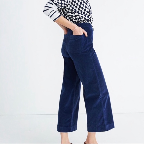 Madewell Velveteen Emmett Wide-Leg Crop Pants - Picture 2 of 8